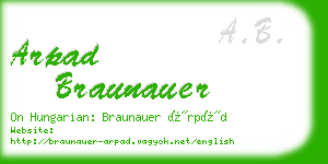 arpad braunauer business card